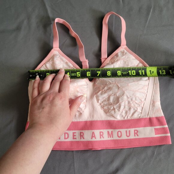 Under Armour Sports Bra Womens XL Pink Compression Activewear Medium Support - Picture 3 of 8